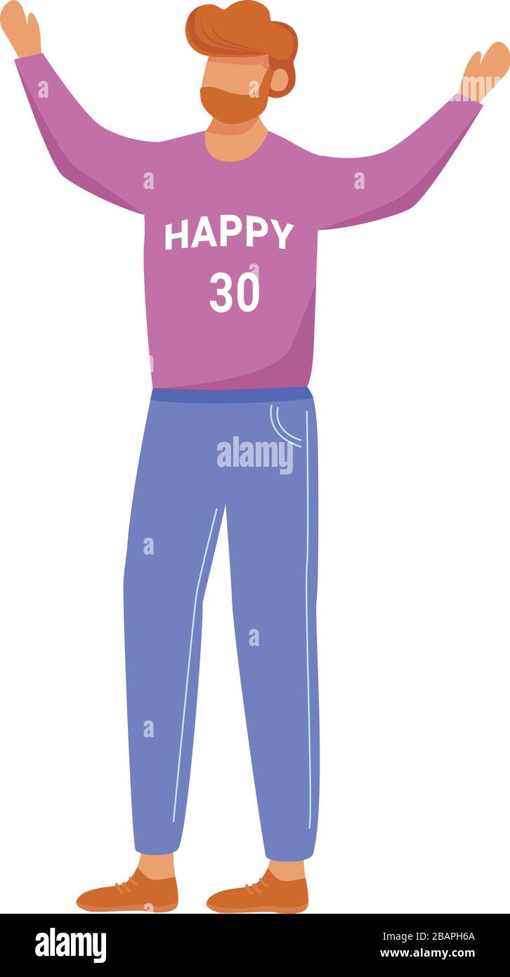 Happy birthday man flat vector illustration Stock Vector Image &amp; Art ...