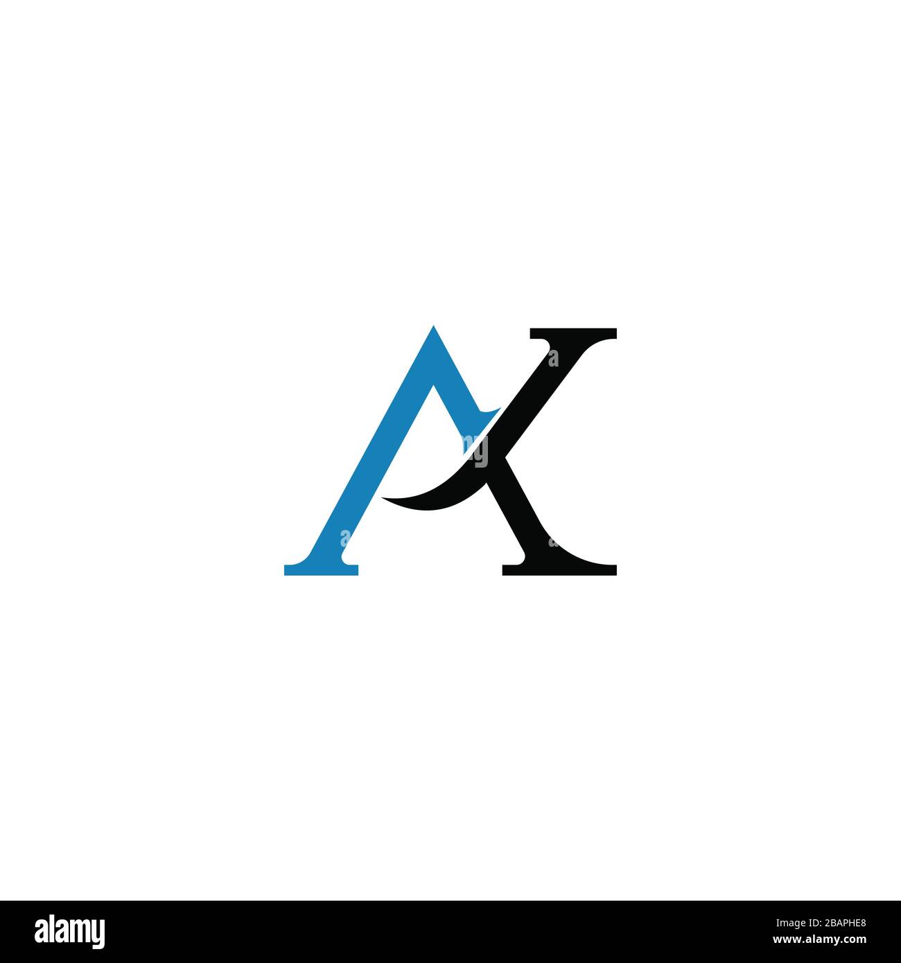 Initial letter ak logo or ka logo vector design template stock vector