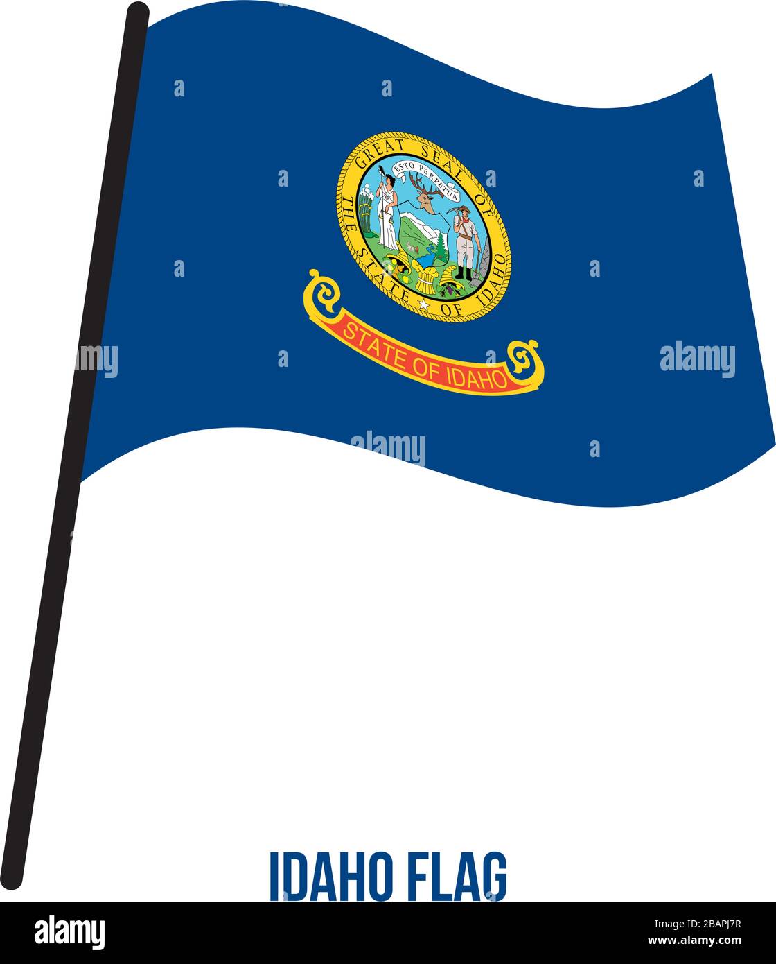 Idaho (U.S. State) Flag Waving Vector Illustration on White Background ...