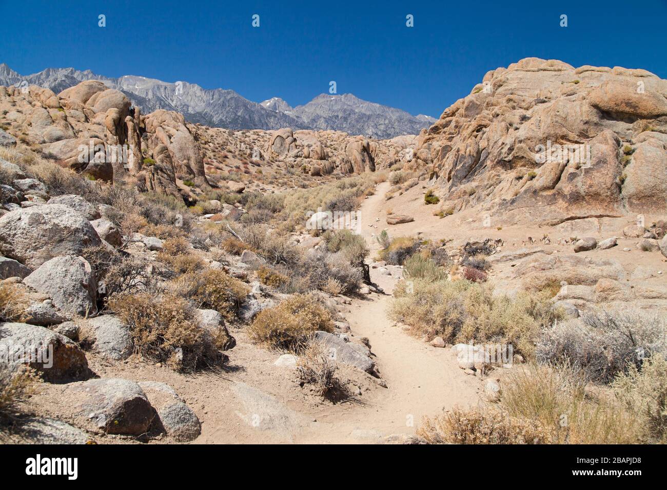 Arch Loop Trail in Alabama Hills, Lone Pine, California, United States. Stock Photo