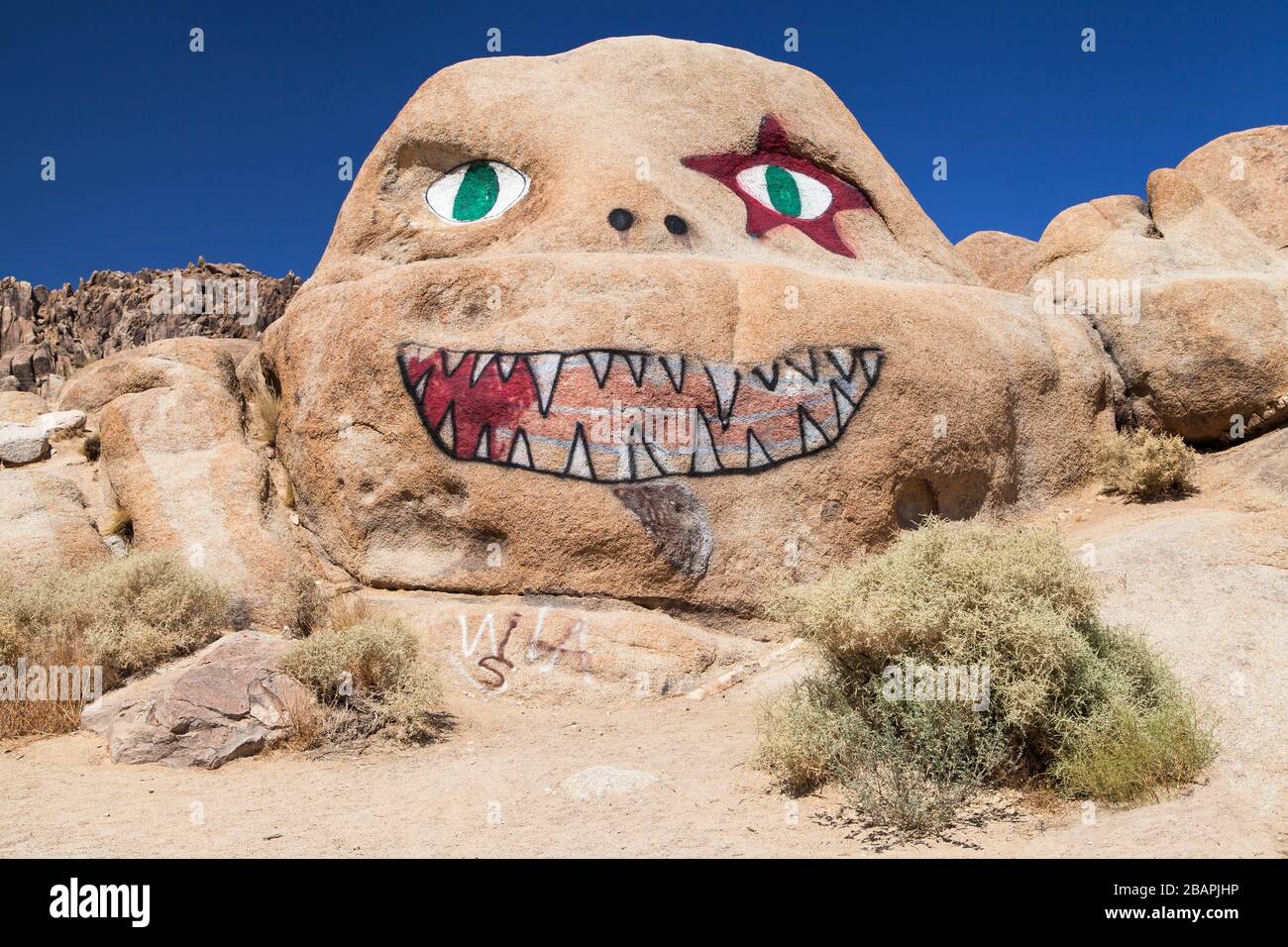 Nightmare Rock in Alabama Hills, Lone Pine, California, United States. Stock Photo