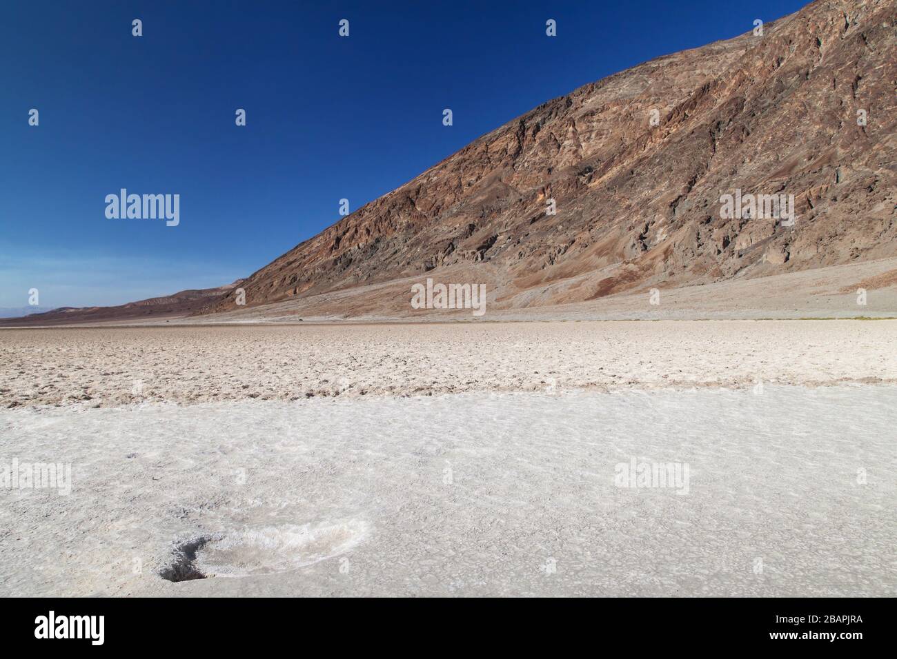 Badwater Basin Salt Flat, Death Valley National Park, California, United States. Stock Photo