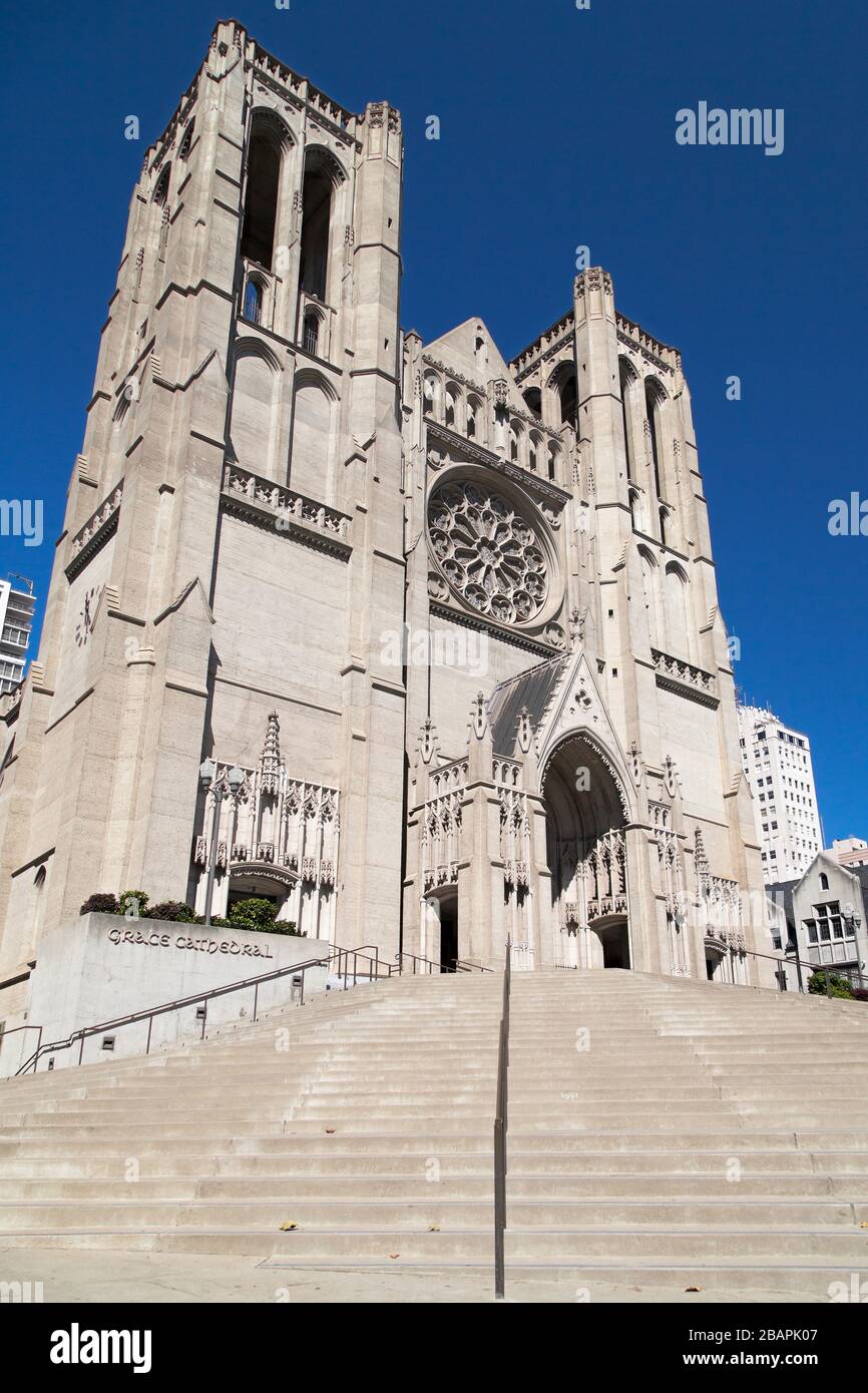 Grace Cathedral in San Francisco, California, USA. Stock Photo