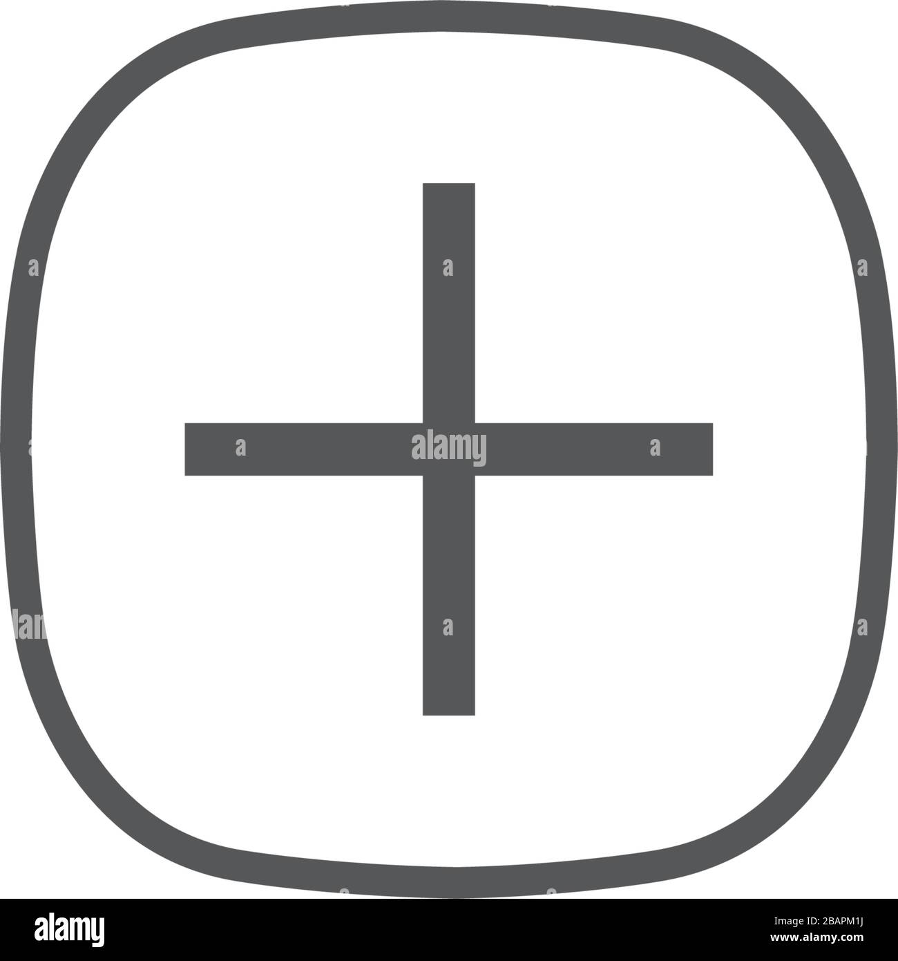 Add button with plus sign. Rounded square sticker. Stock Vector ...
