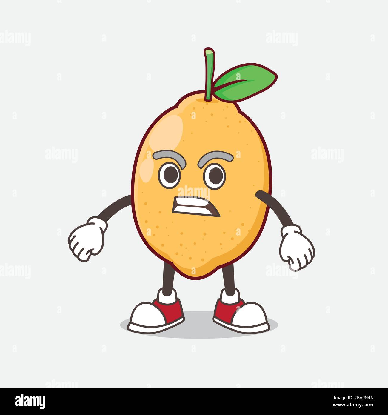 Yellow Lemon Fruit Mascot Character Vector Illustration Stock Vector