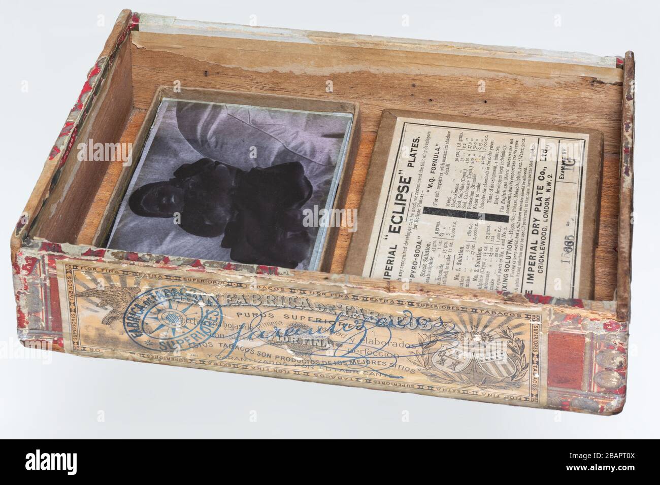 Old Box Of Plate Glass Negatives Stock Photo Alamy