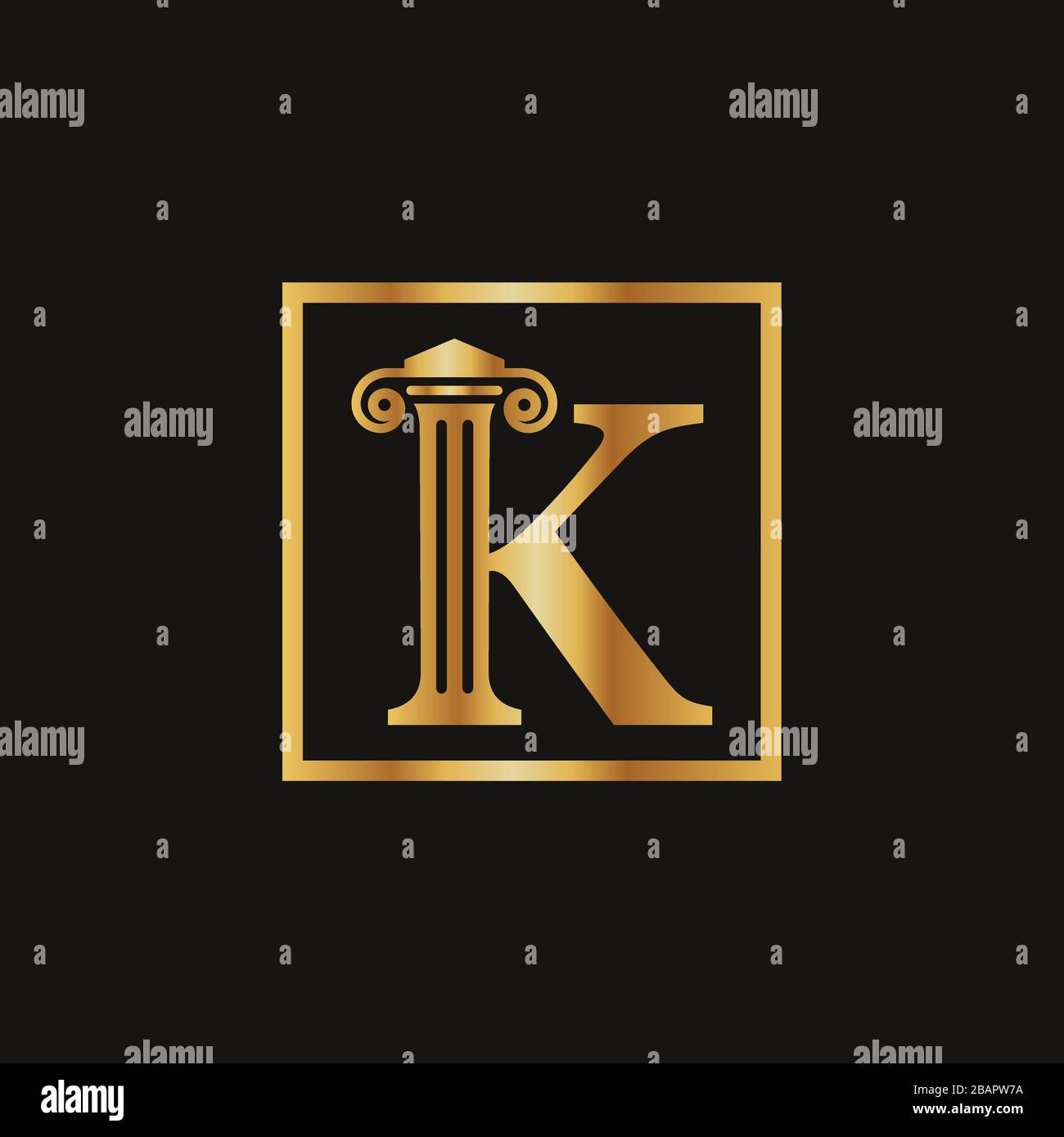 Attorney & Law Letter K Logo With Creative Modern Rectangular Vector ...