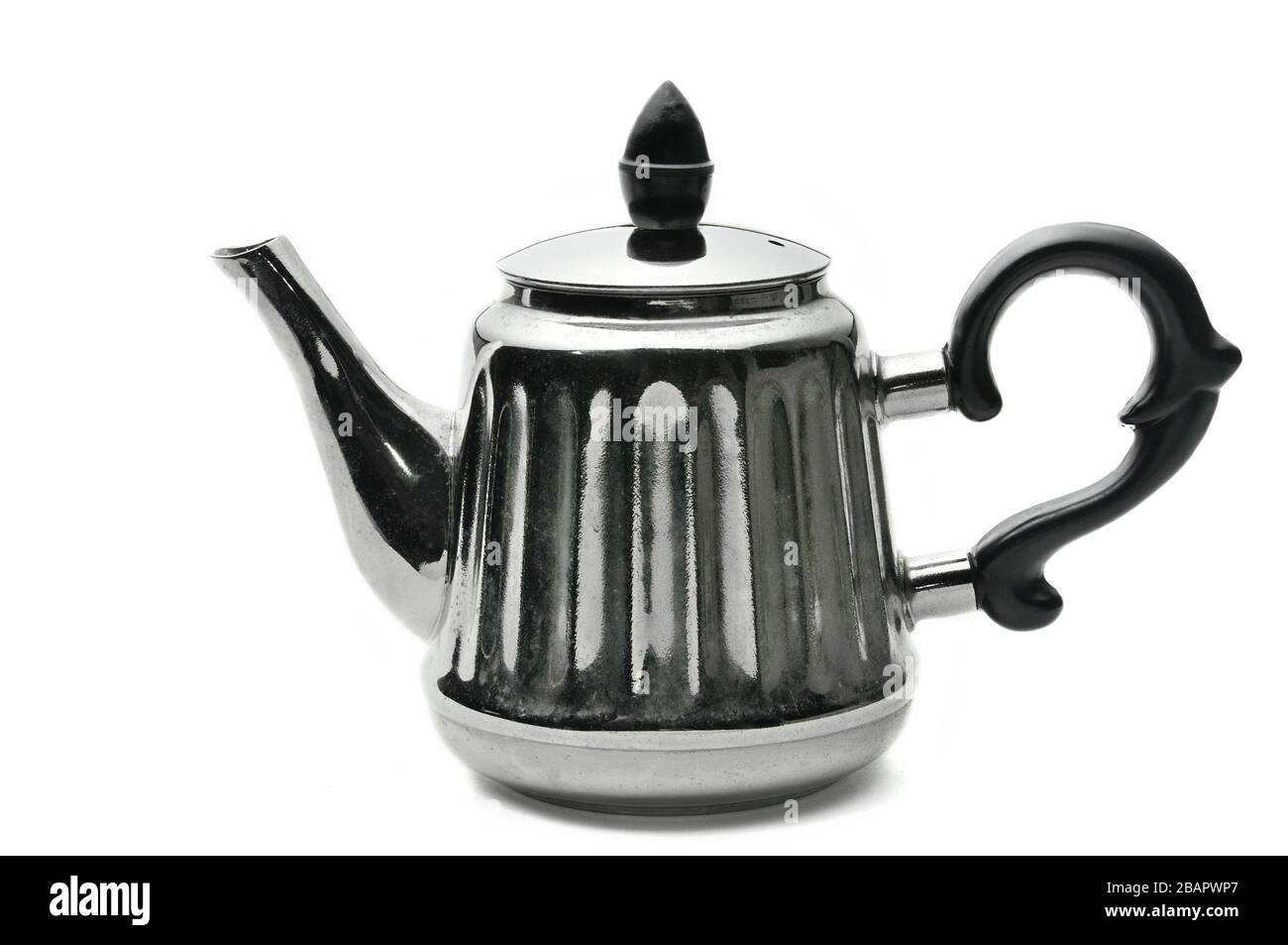 Vintage silver teapot on an isolated white background Stock Photo Alamy