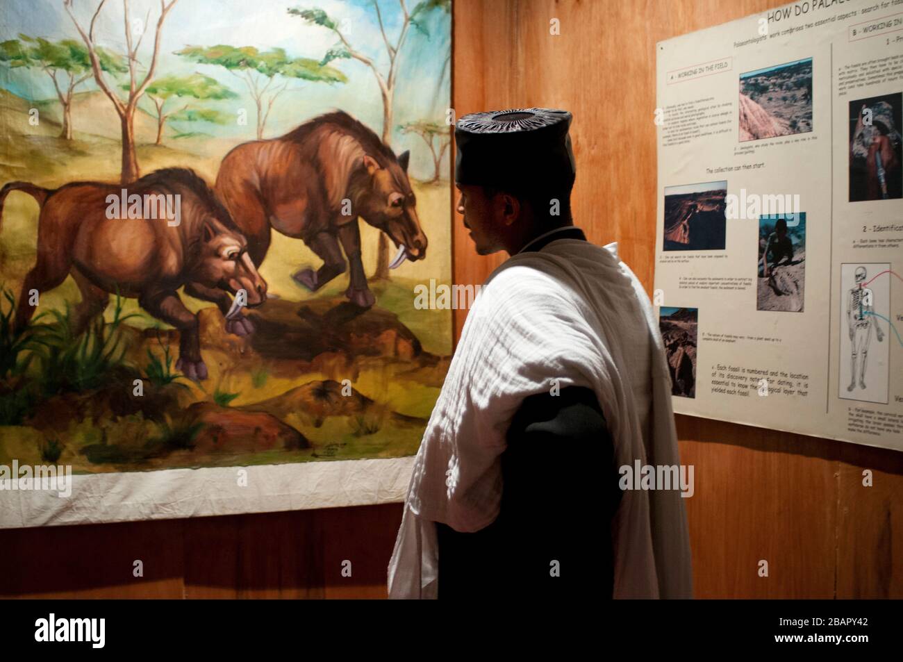 National Museum of Ethiopia in Addis Ababa. The National Museum of Ethiopia. Representation in wax of the last leaders of the country. The National Mu Stock Photo