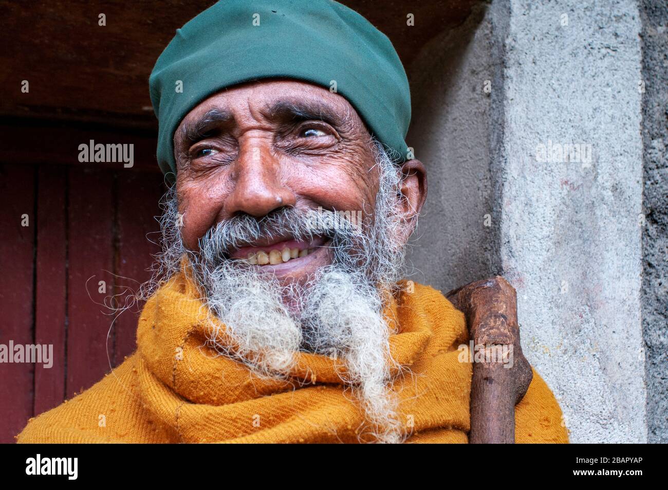 Kebran Gabriel Monastery, Lake Tana, Bahir Dar, Ethiopia. Portrait of an elderly man in the monastery of Kebran Gabriel, on Lake Tana. Kebran Gabriel, Stock Photo