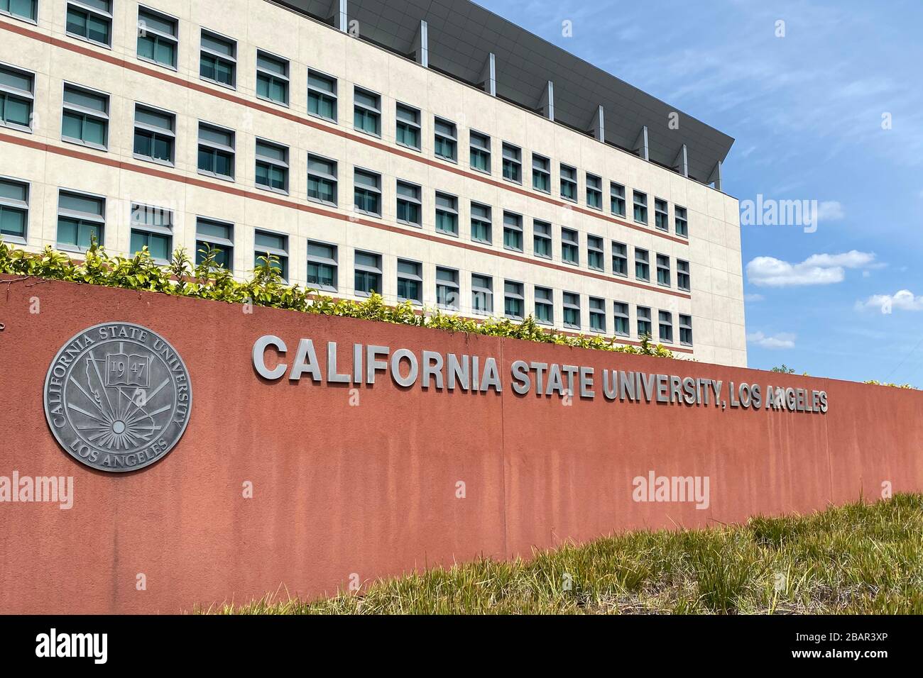 The California Forensic Science Institute at Cal State LA amid the global coronavirus COVID-19 pandemic, Saturday, March 28, 2020, in Los Angeles. (Photo by IOS/Espa-Images) Stock Photo