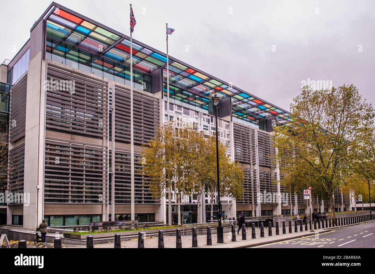 Home Office logo and crest by main entrance British government