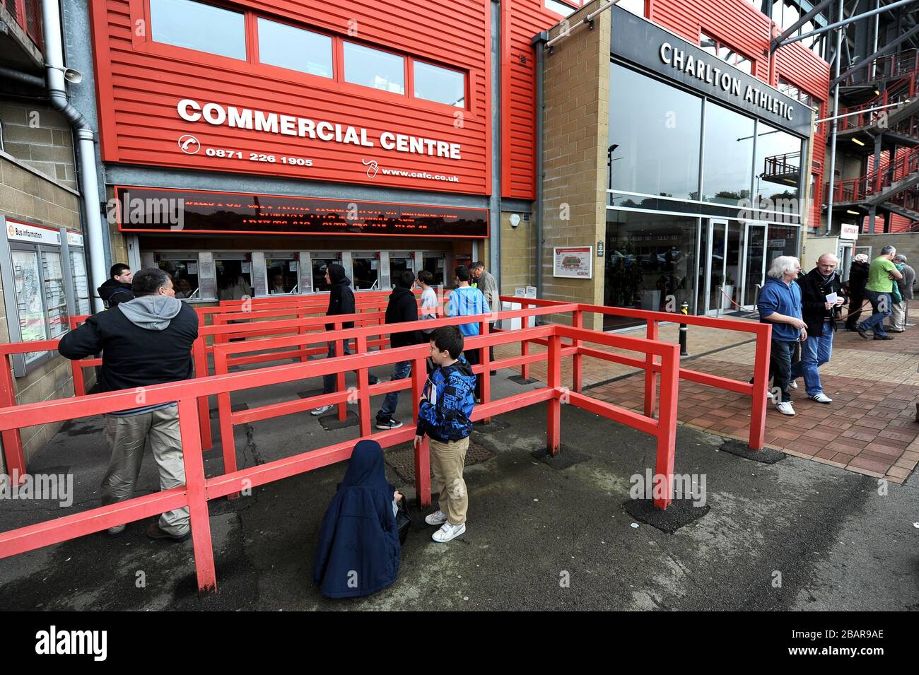 Charlton Athletic fans at the ground's commercial centre Stock Photo