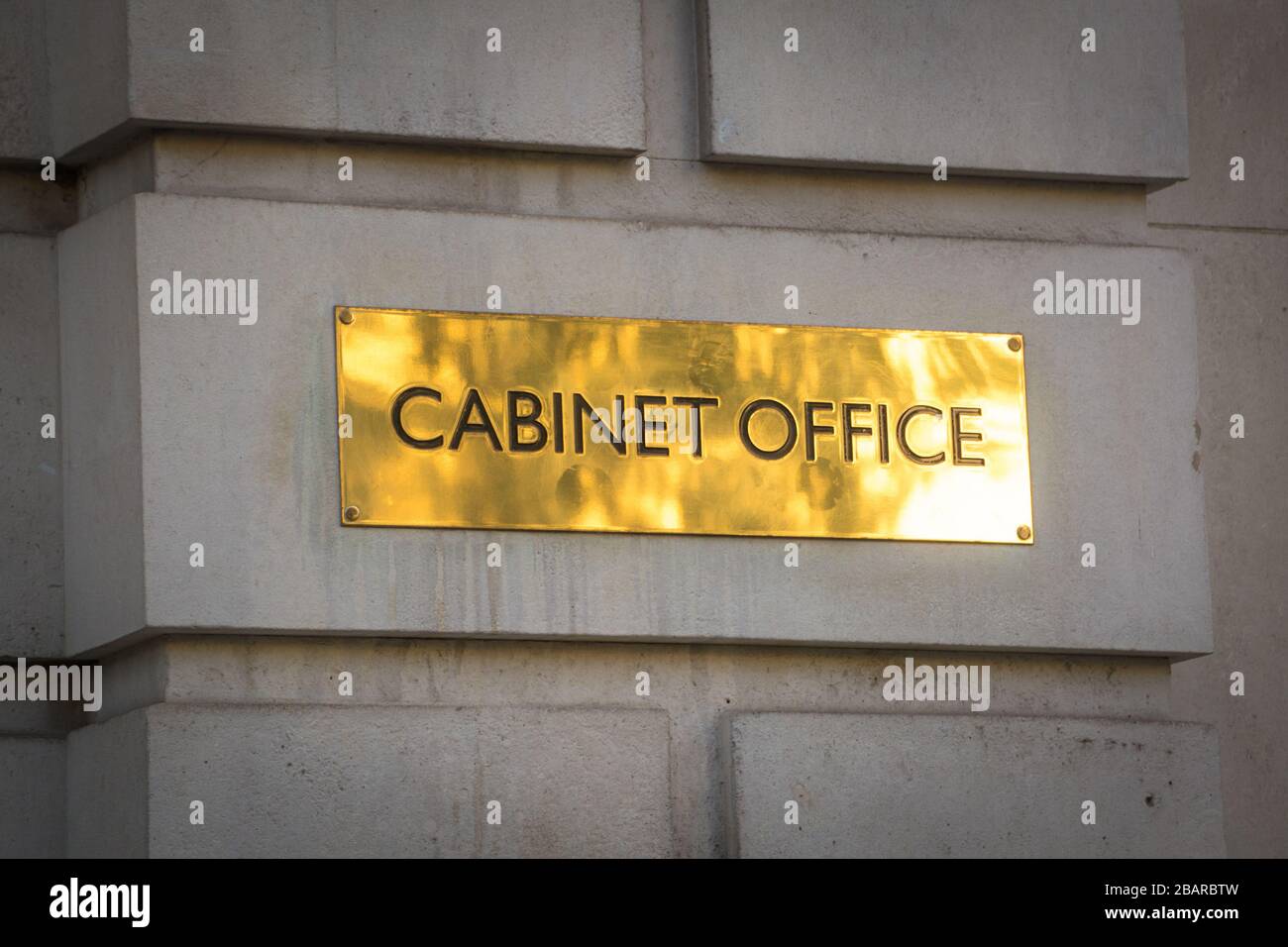 LONDON Office sign on exterior of building the department of