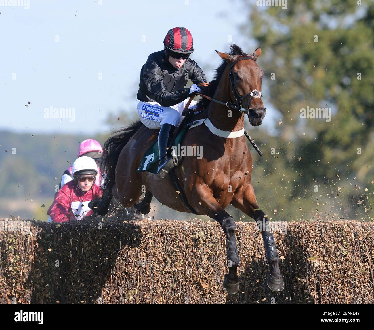 Creekside ridden by Denis O'Regan winners of the Linden Homes Greens Norton Beginners' Chase Stock Photo