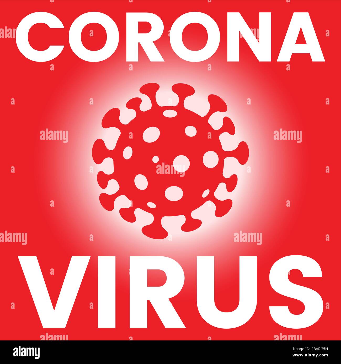 Illustration of Square Poster of a Red Coronavirus Icon Stock Vector ...