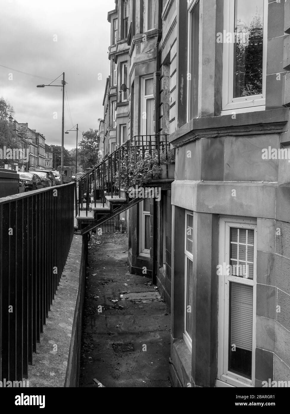 Glasgow, Scotland, UK. 29th October 2019 Black and white photograph of