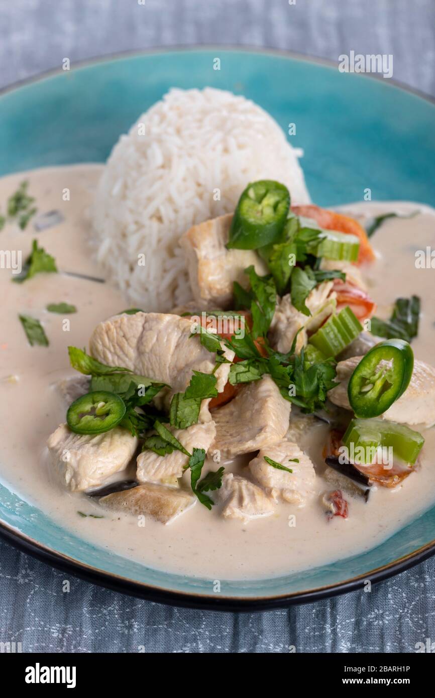 thai chicken curry with rice Stock Photo - Alamy