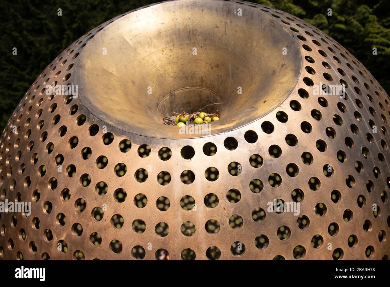 Dublin, Ireland Abstract spherical metal world sculpture at Farmleigh