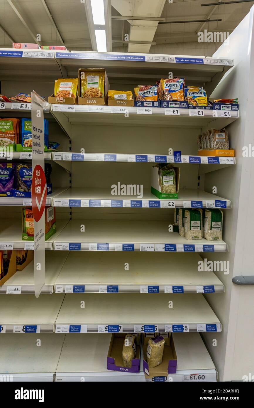 Tesco Pasta Shelves Empty High Resolution Stock Photography and Images