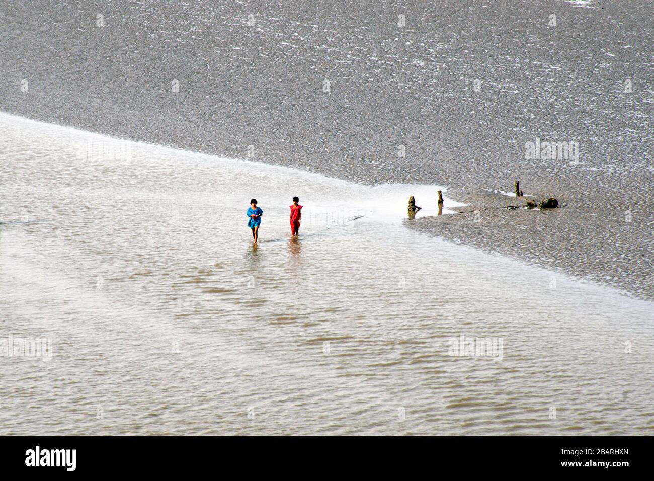 fishing at matla river canning west bengal india Stock Photo