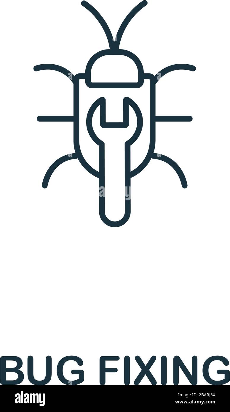 Bug Fixing icon from seo collection. Simple line Bug Fixing icon for ...