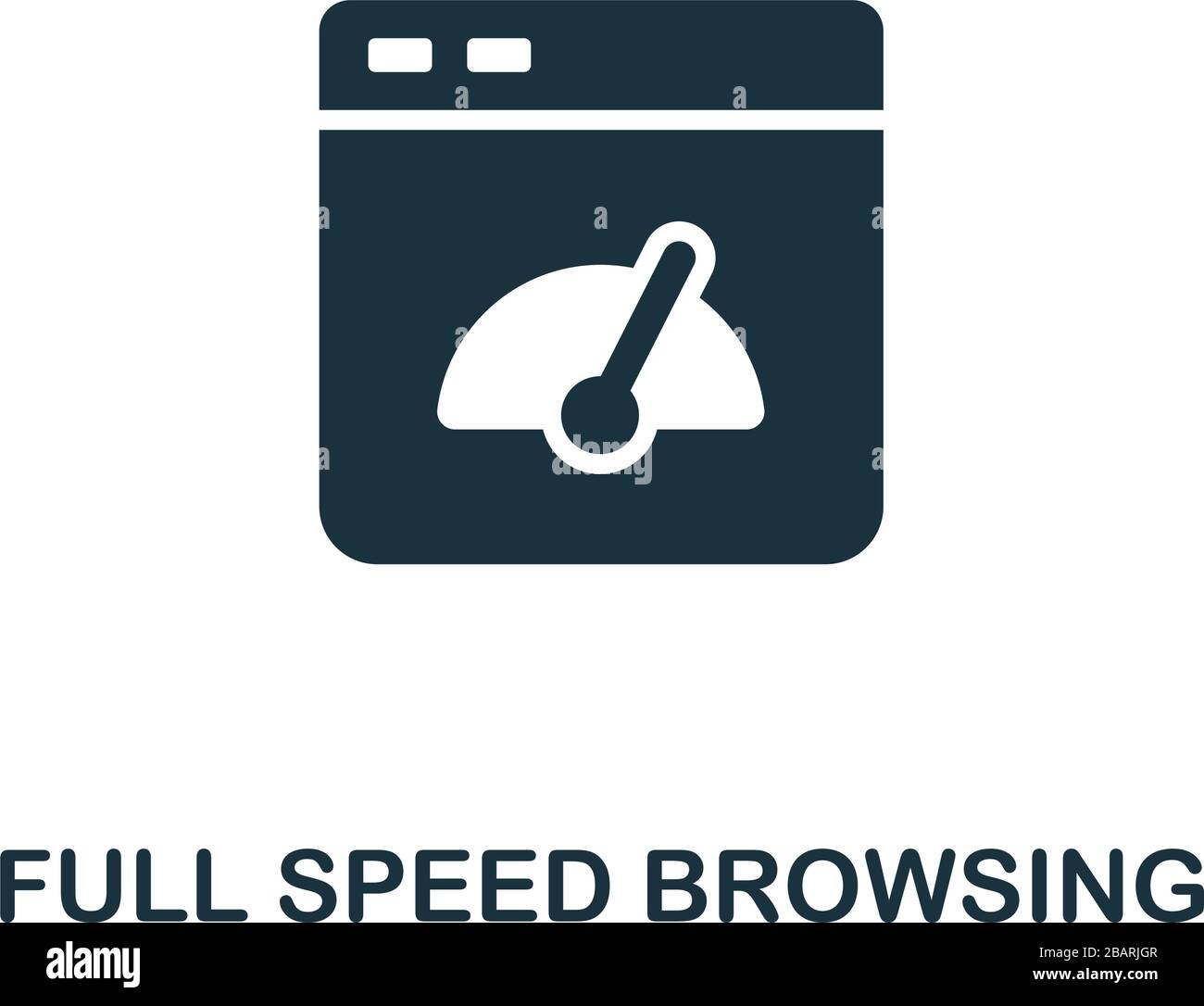 Full Speed Browsing icon from seo collection. Simple line Full Speed Browsing icon for templates, web design and infographics Stock Vector