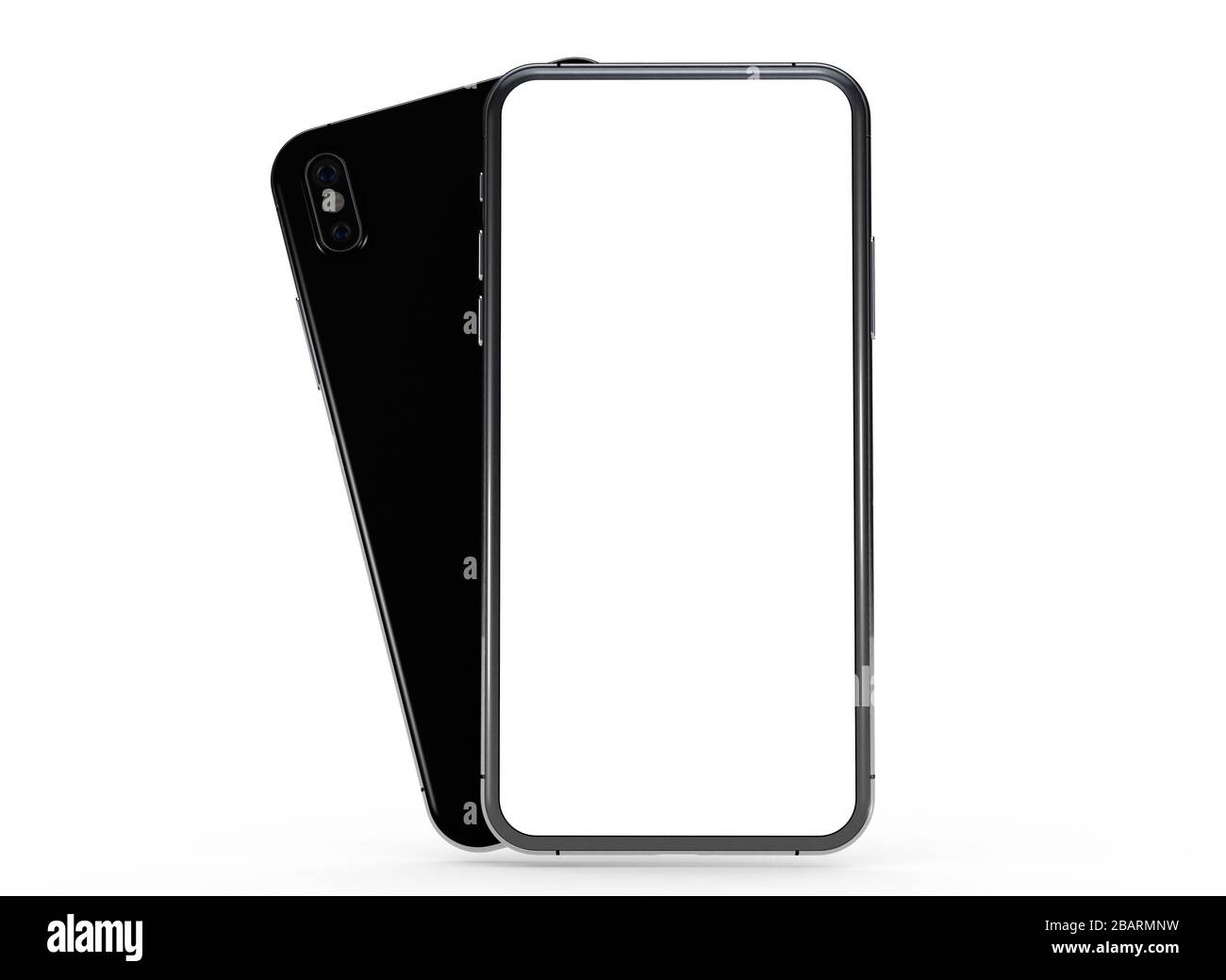 A smartphone digital isolated modern white background Stock Photo - Alamy