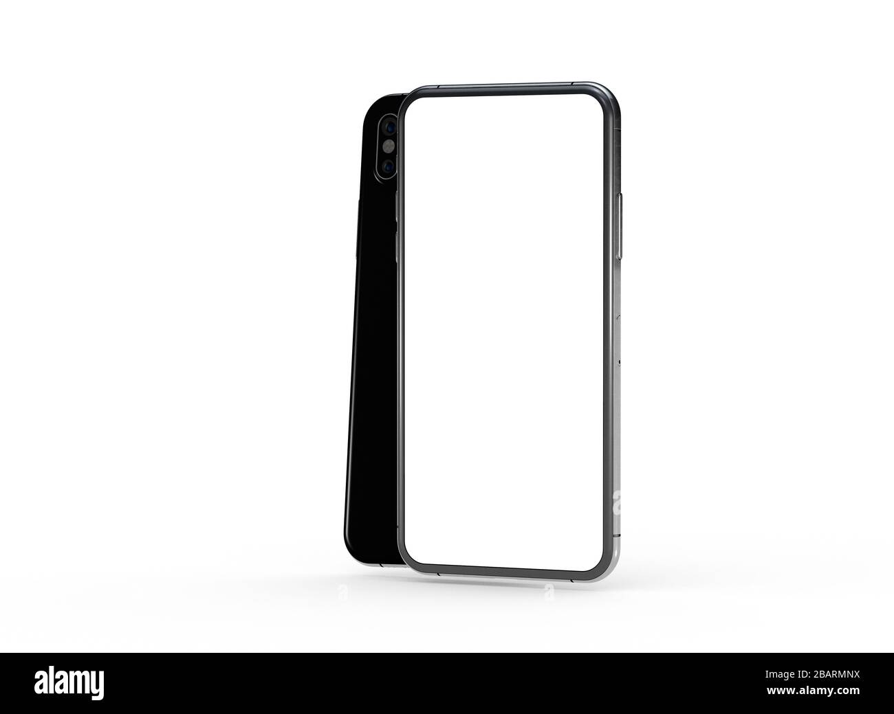A smartphone digital isolated modern white background Stock Photo - Alamy