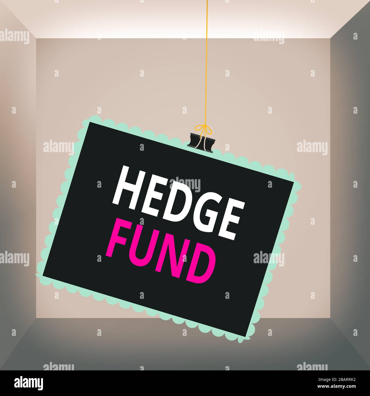 Conceptual hand writing showing Hedge Fund. Concept meaning basically a fancy name for an alternative investment partnership Stamp stuck binder clip s Stock Photo