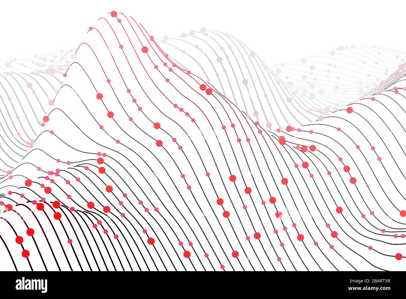 Digital chart with circles on white background. Sound waves visualization. Stock Vector