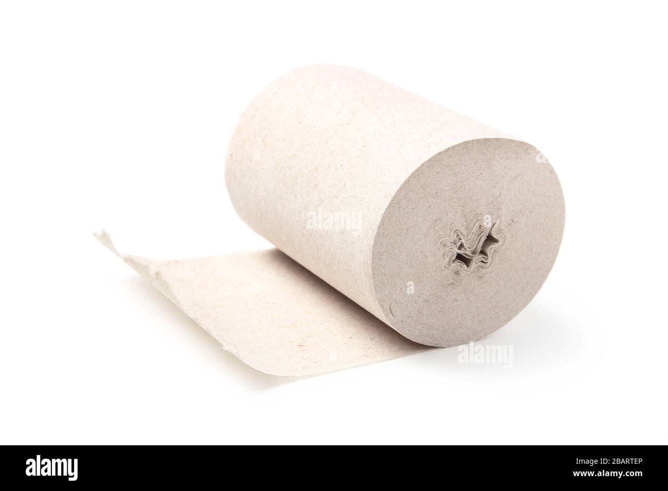 Roll of toilet paper isolated on white background Stock Photo