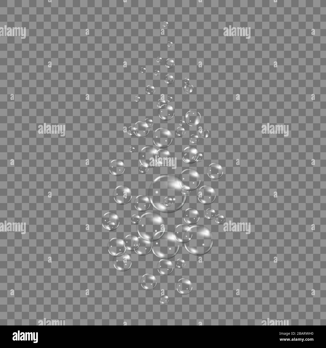 Flying rainbow transparent soap bubbles on blue background.Reaistic colored balls.Vector texture. Stock Vector