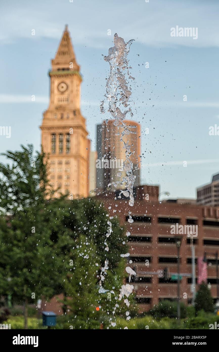 Custom House Tower with a Splash Stock Photo - Alamy