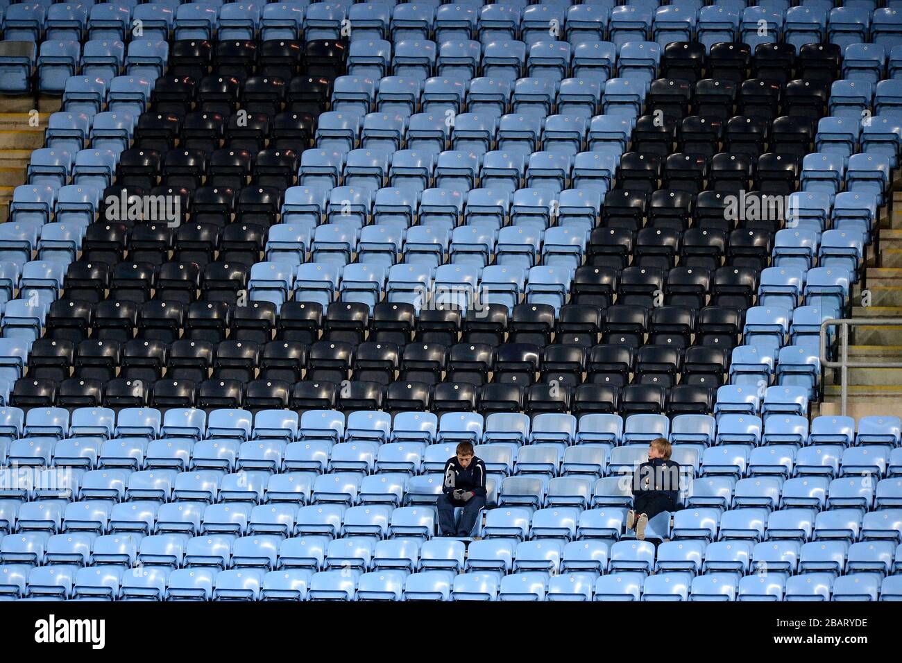 Coventry City ballboys in the stands at the Ricoh Arena Stock Photo