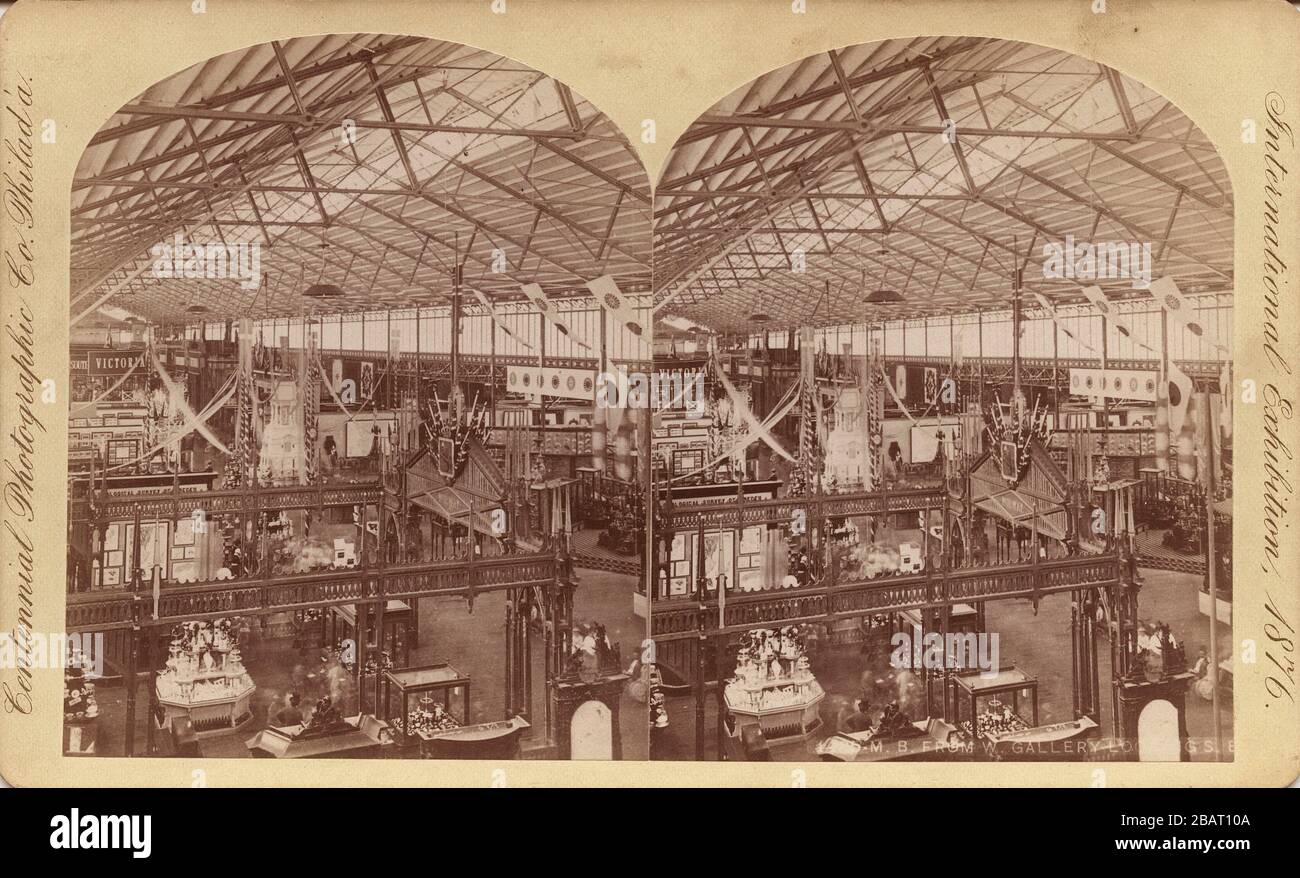 Main Building From West, Centennial International Exhibition, Philadelphia, by William Notman, 1876 Stock Photo