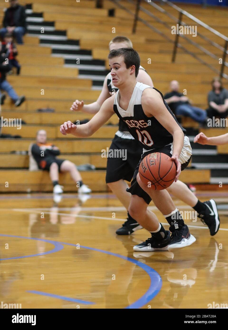 Basketball action with Odessa vs Valley Christian High School in