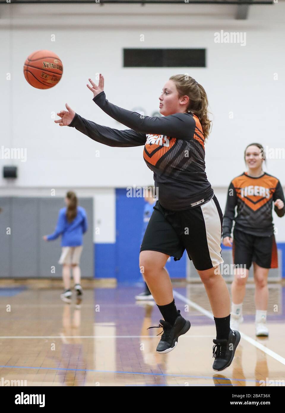 Basketball action with Odessa vs Valley Christian High School in