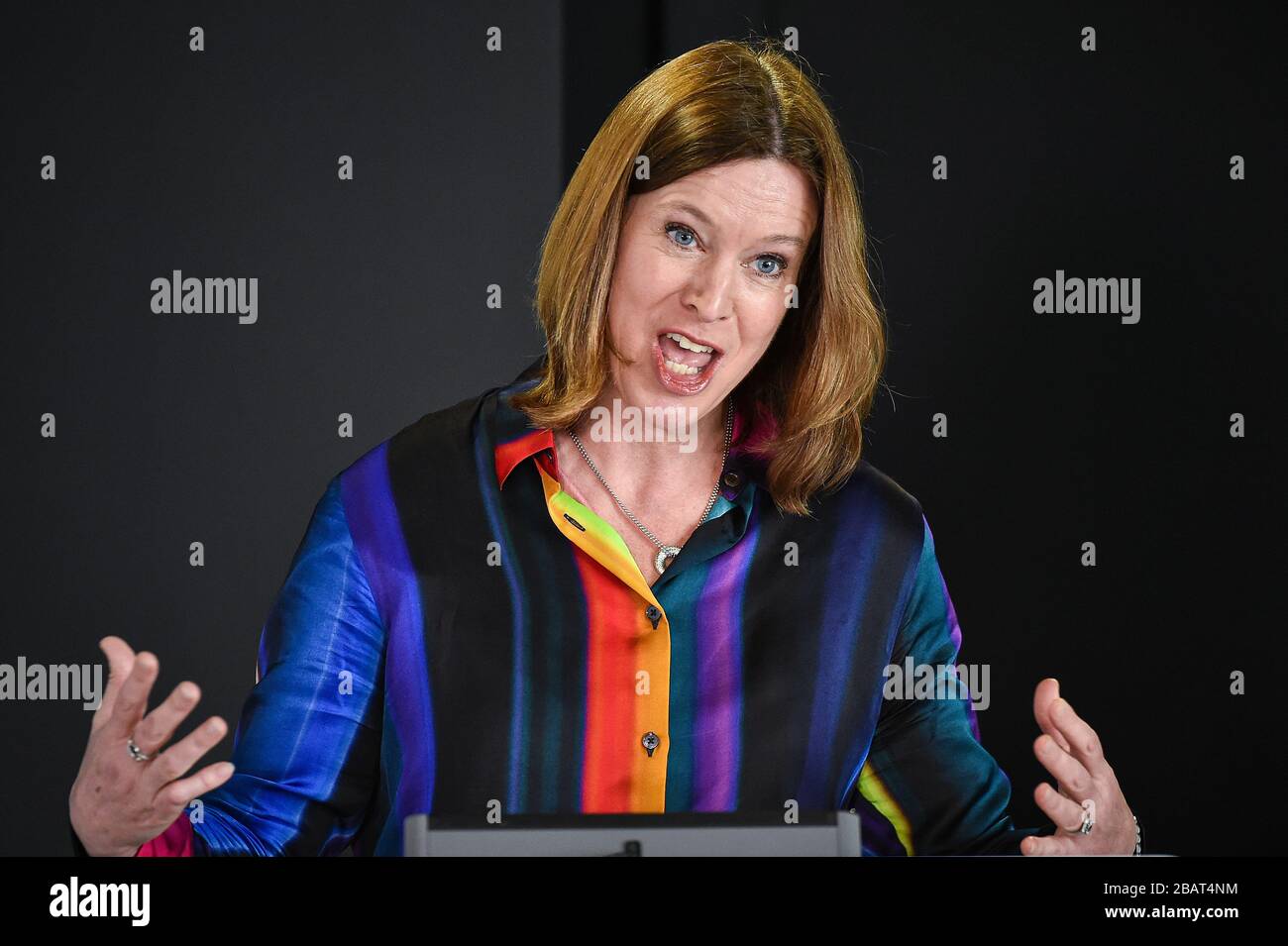 Scotland's Chief Medical Officer Dr Catherine Calderwood at a coronavirus briefing at St Andrews House in Edinburgh. Stock Photo