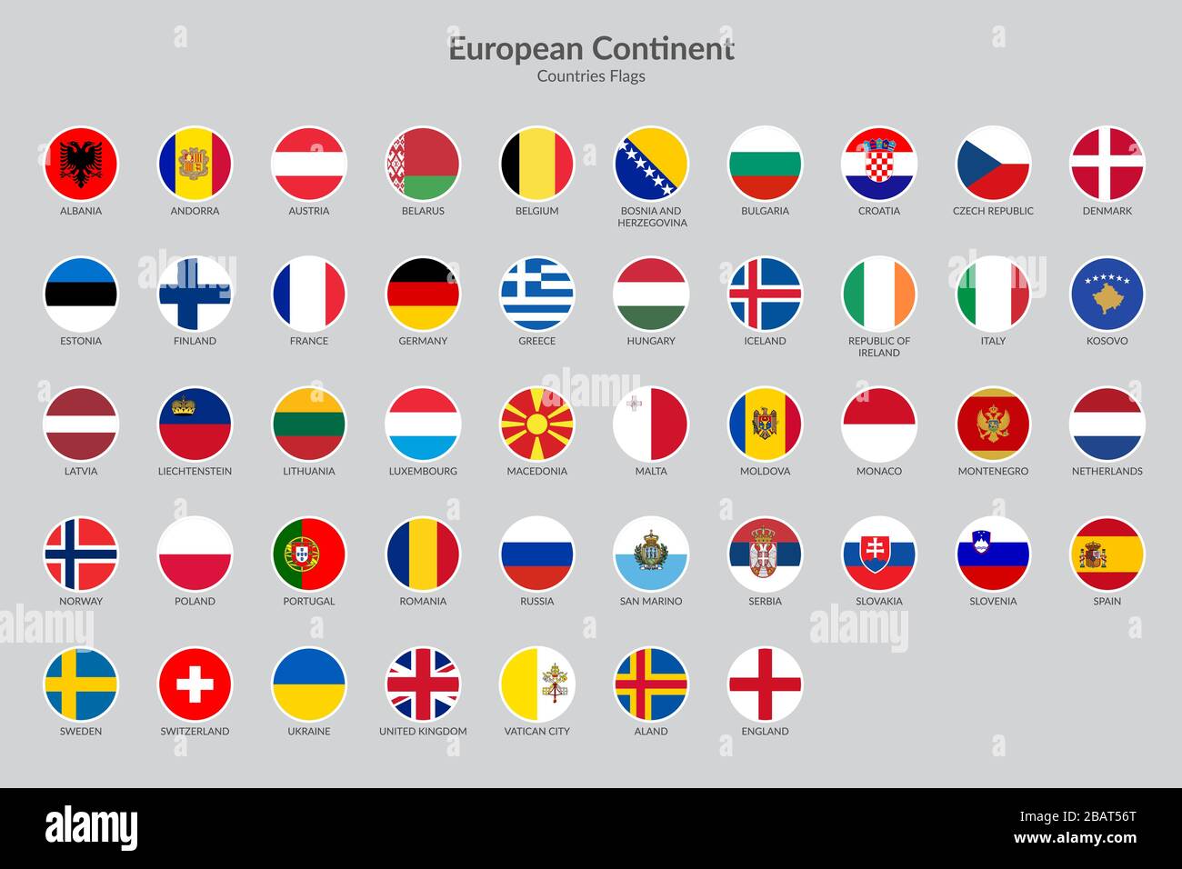 European countries flag icons collection Stock Vector