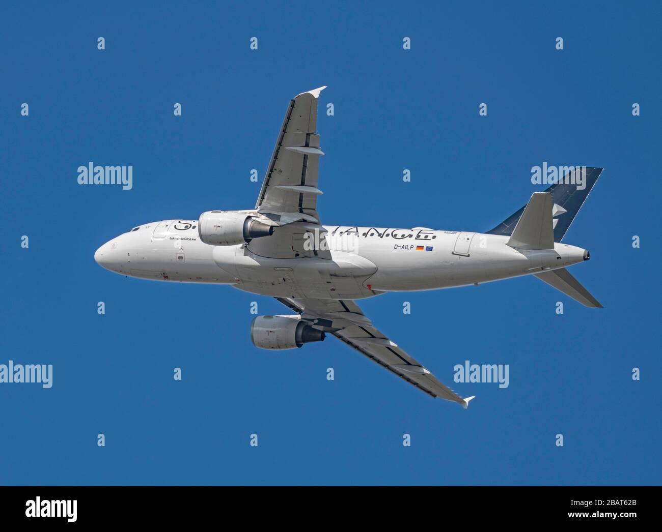 Lufthansa Cityline, Airbus A319-100 , D-AILP, departing from  Manchester Airport Stock Photo