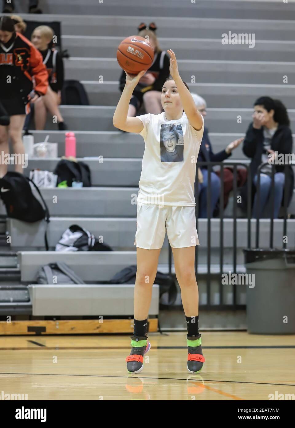 Basketball action with Lewiston vs Post Falls High School in Post Falls