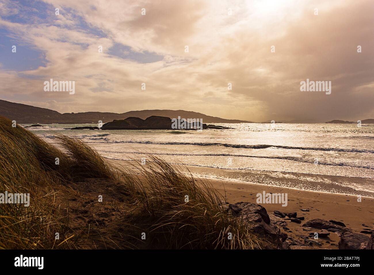 Irish landscape. Ireland. Derrynane beach. Iveragh peninsula. Stock Photo