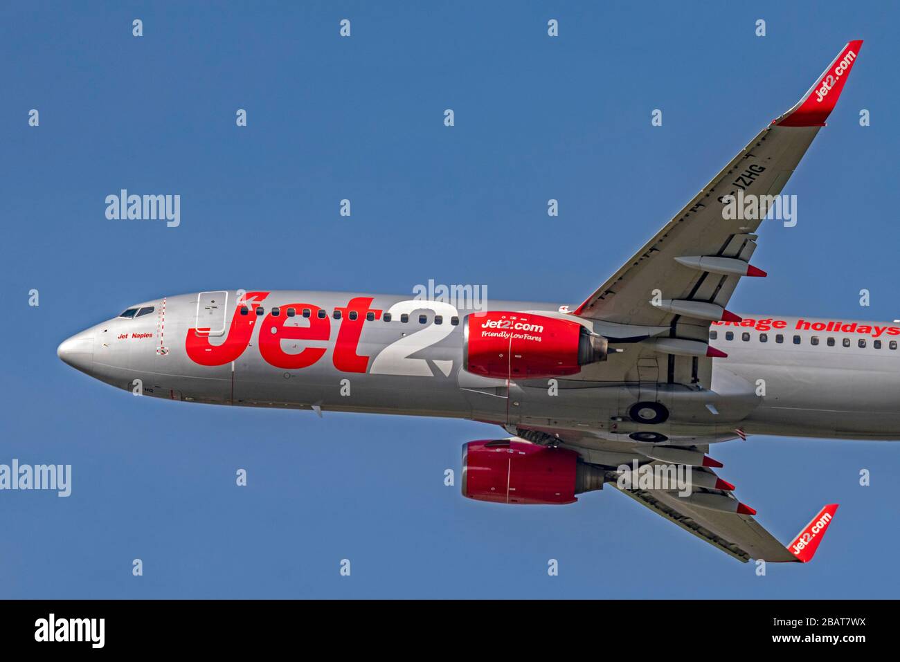 Jet2 Boeing 737, GJZHG departing from Manchester Airport Stock Photo