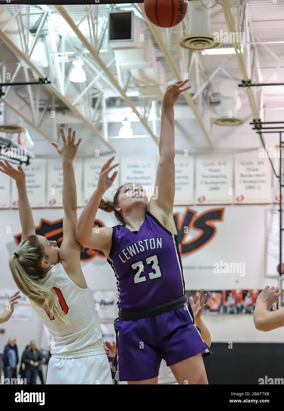 Basketball action with Lewiston vs Post Falls High School in Post Falls