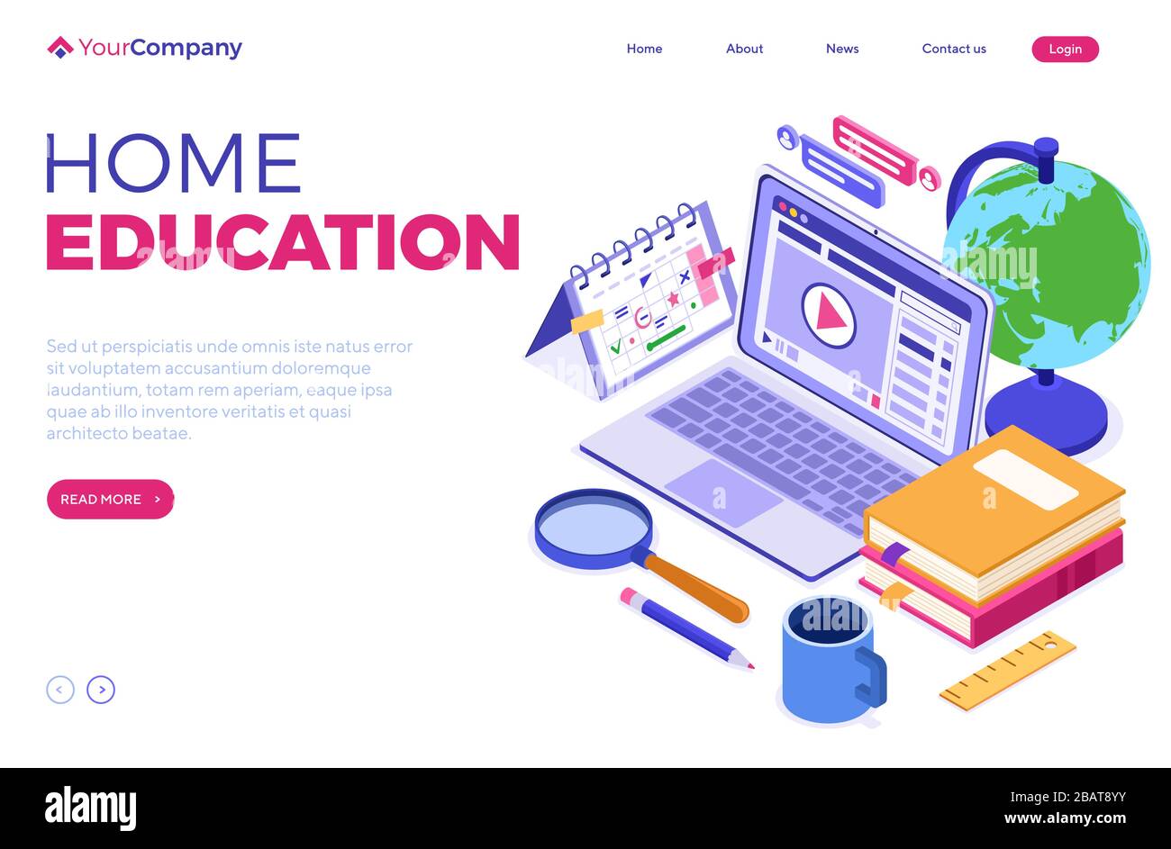 Online library isometric landing Stock Vector Images Alamy