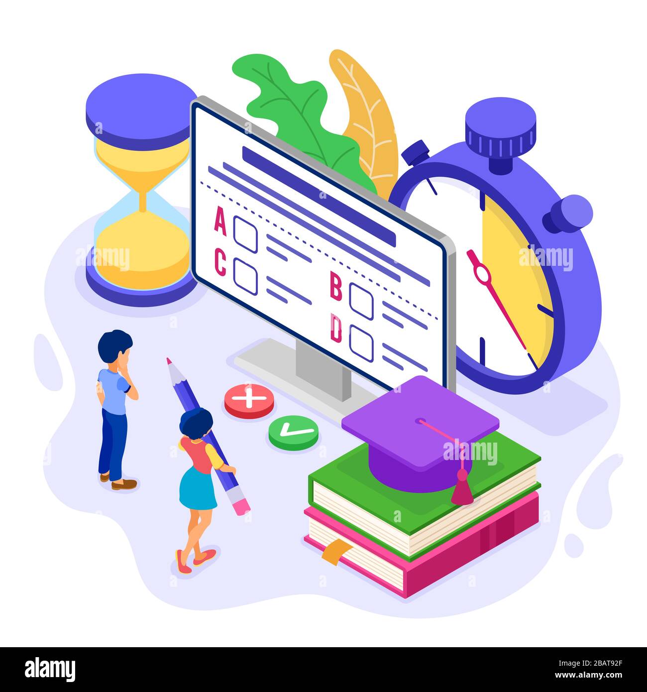 Online distance education exam test Stock Vector Image & Art - Alamy