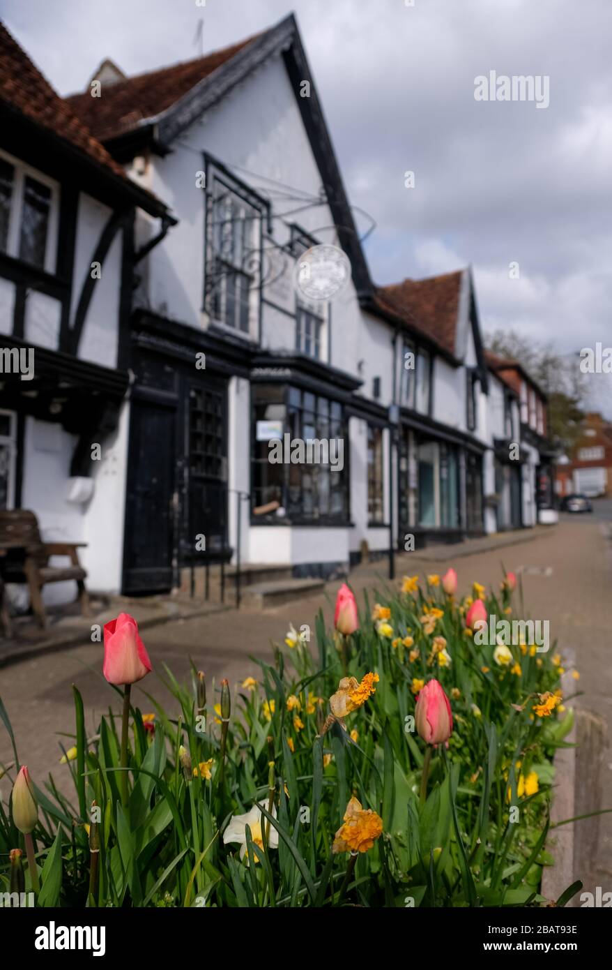 Half timbered building in High Street, Pinner Village, Middlesex, UK