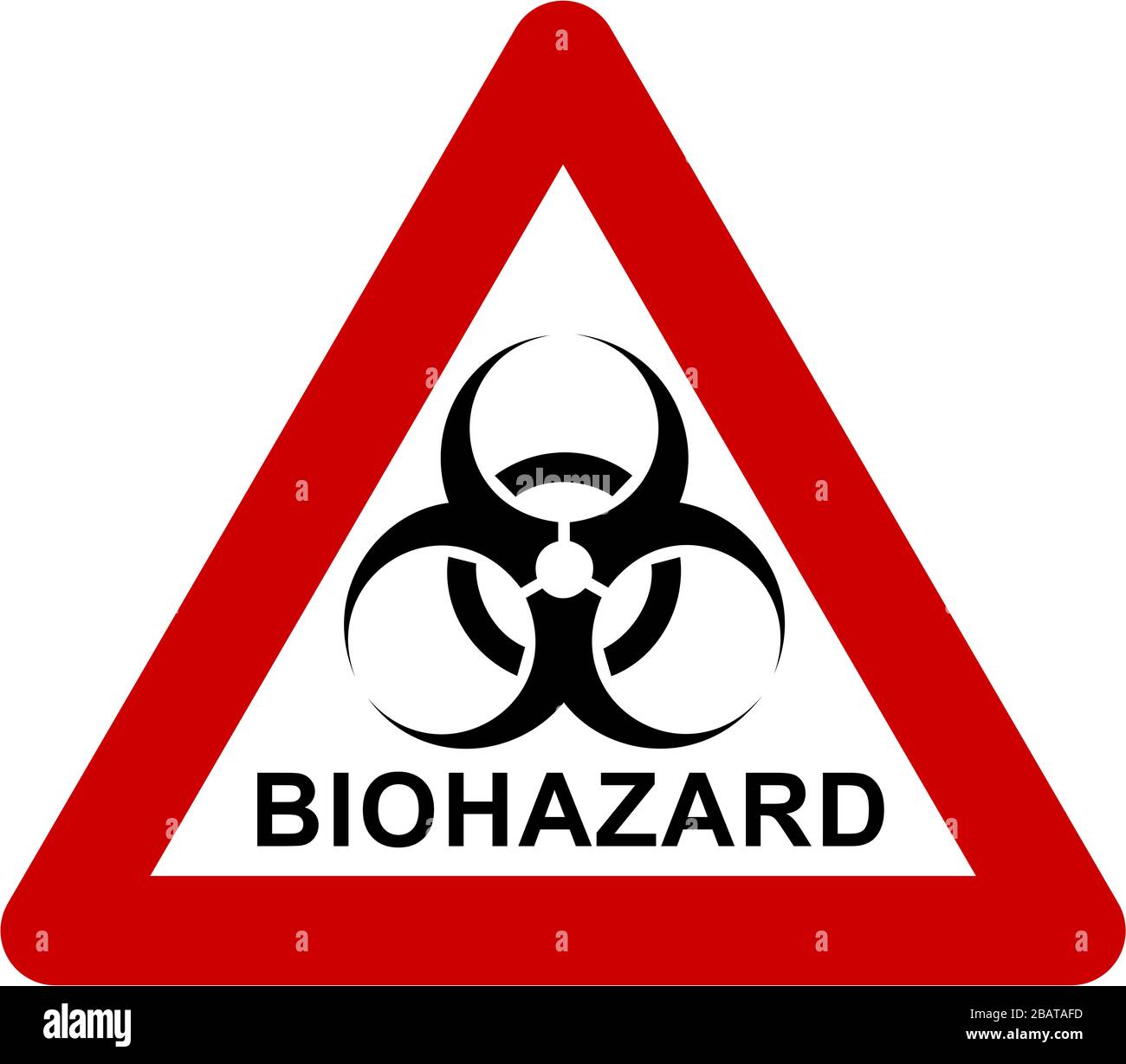 Warning sign with biohazard symbol and BIOHAZARD text Stock Photo