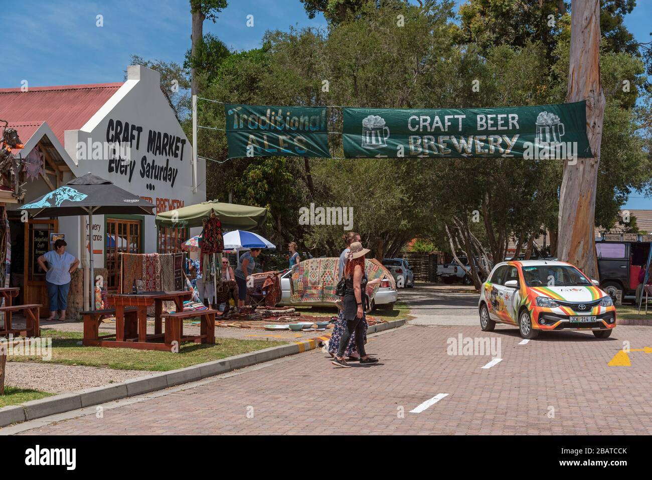 Sedgefield, Knysna, Western Cape, South Africa. Dec 2019. Visitors to the Saturday market in